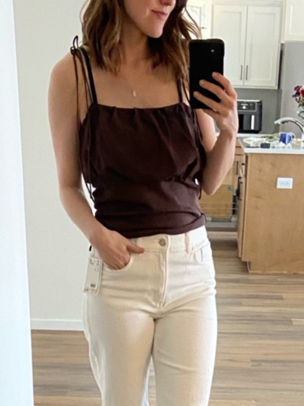 NWOT Wild Fable Brown Tie-Strap Cami Top🤎🤍🫶🏻